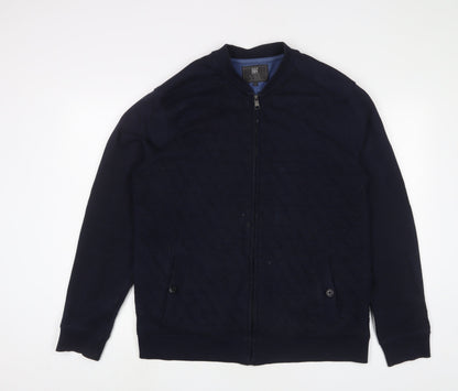 Mens UK Size L Marks and Spencer Blue Full Zip Sweatshirt