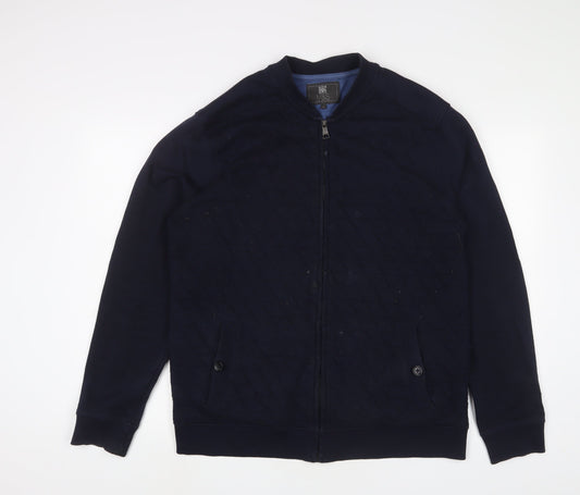 Mens UK Size L Marks and Spencer Blue Full Zip Sweatshirt