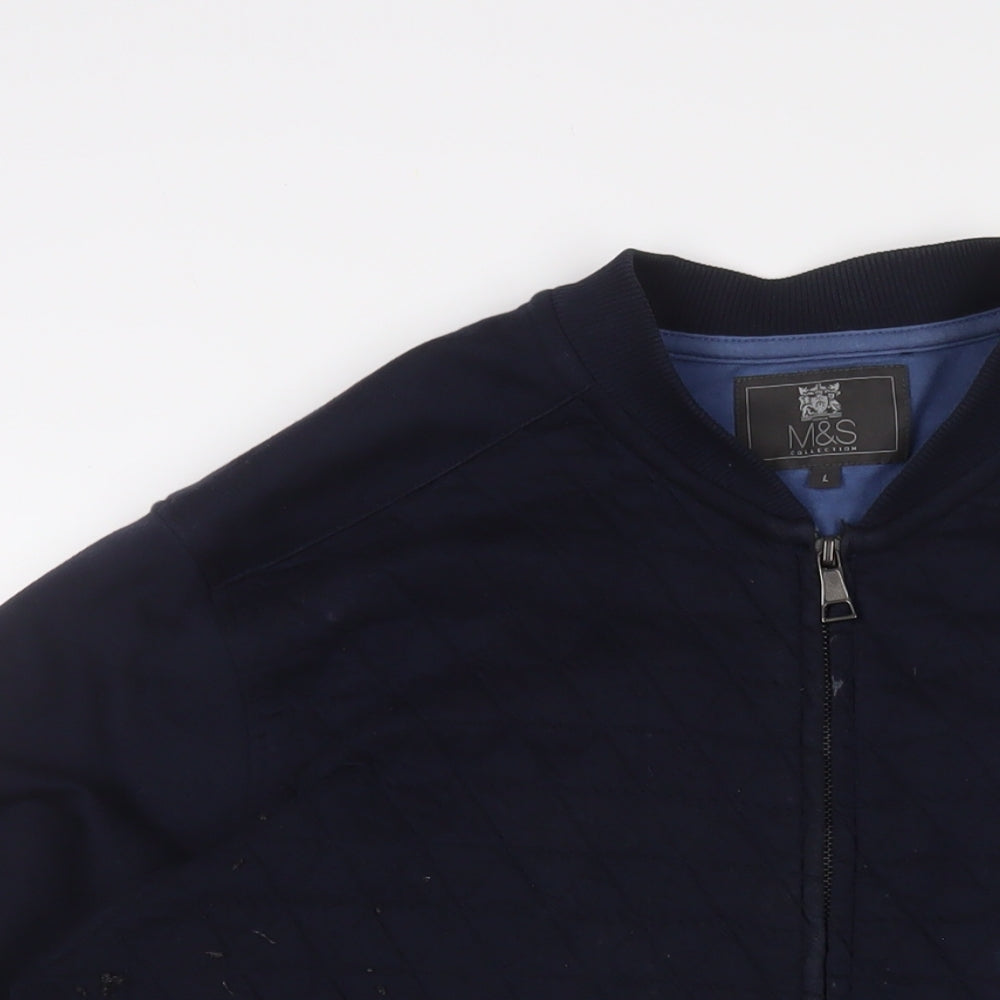 Mens UK Size L Marks and Spencer Blue Full Zip Sweatshirt