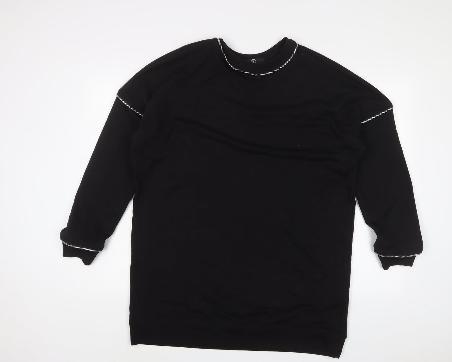 Missguided Womens Black Cotton Pullover Sweatshirt Size 10 Pullover