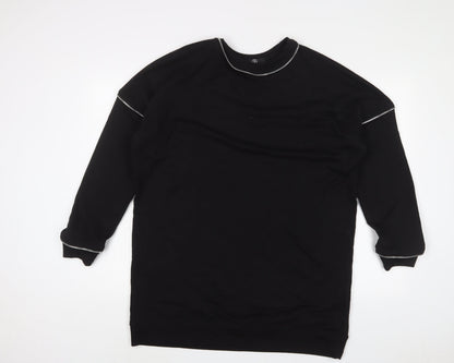 Missguided Womens Black Cotton Pullover Sweatshirt Size 10 Pullover