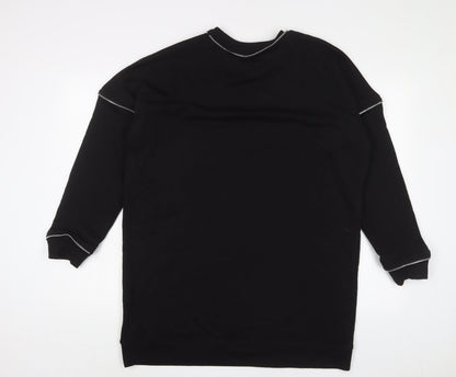 Missguided Womens Black Cotton Pullover Sweatshirt Size 10 Pullover