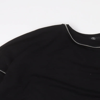 Missguided Womens Black Cotton Pullover Sweatshirt Size 10 Pullover