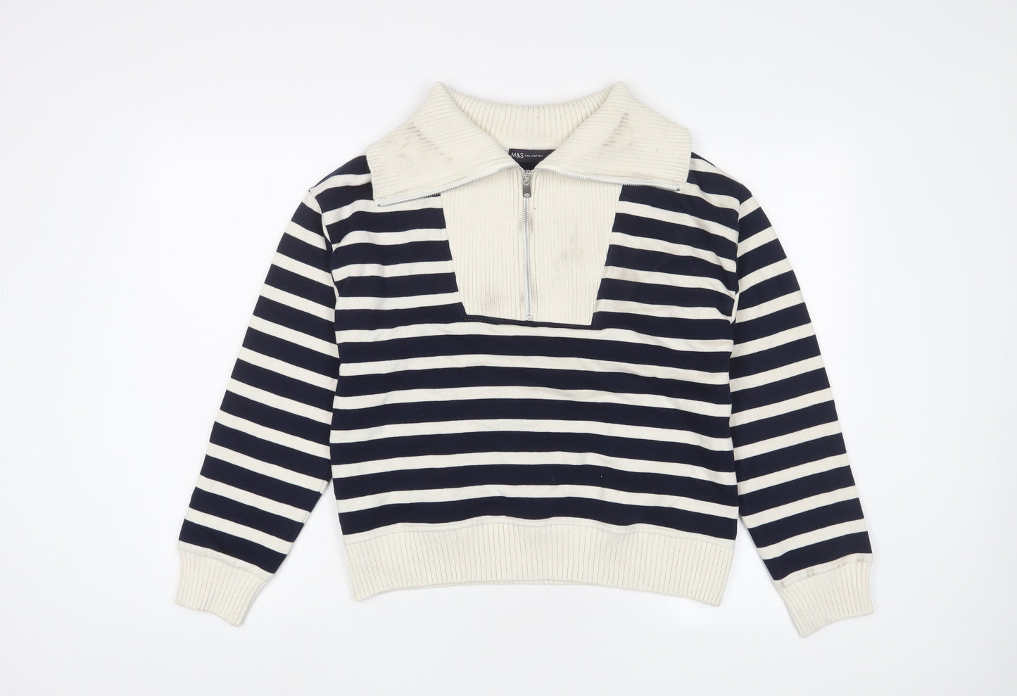 Womens UK Size S Marks and Spencer Blue Pullover Sweatshirt