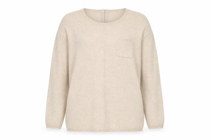 //TEXT Womens Beige Crew Neck Acrylic Pullover Jumper Size L