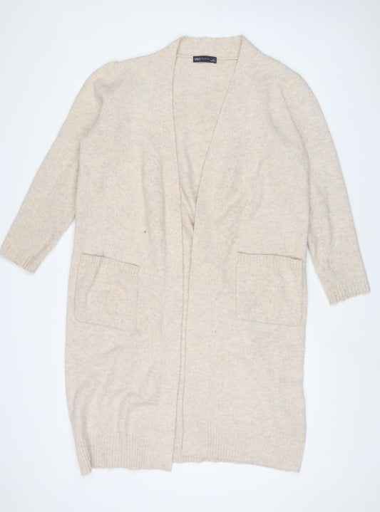 Womens UK Size S Marks and Spencer Beige Cardigan Jumper