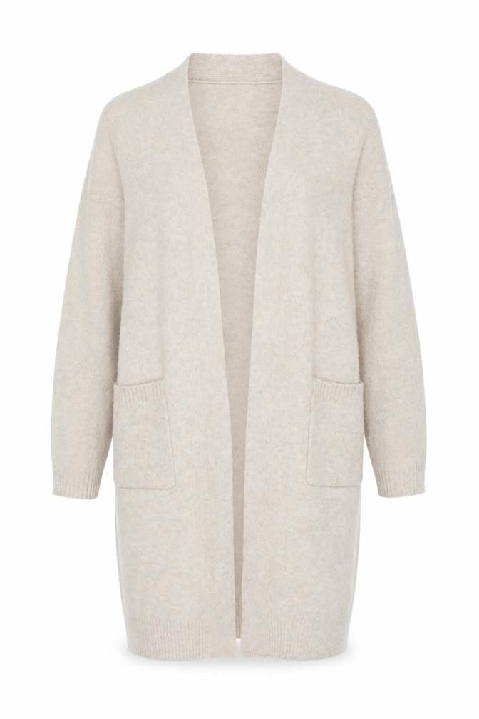 Marks & Spencer Womens Beige V-Neck Acrylic Cardigan Jumper Size S - Open