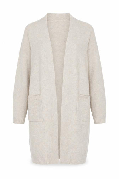 Marks & Spencer Womens Beige V-Neck Acrylic Cardigan Jumper Size S - Open