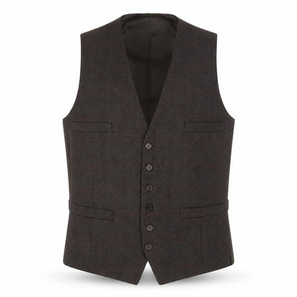 Centaur Gold Collection Mens Brown Polyester Jacket Suit Waistcoat Size 38 Regular