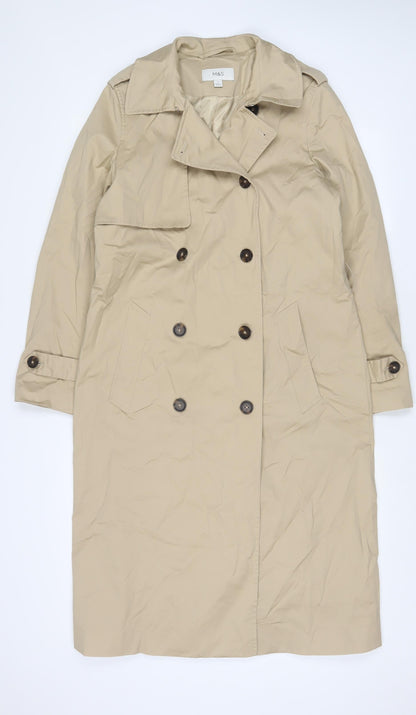 Womens UK Size 12 Marks and Spencer Beige Overcoat