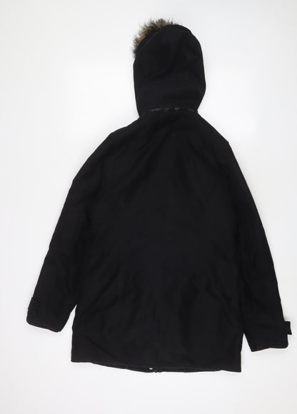 Womens UK Size 8 Etam Black Parka Coat