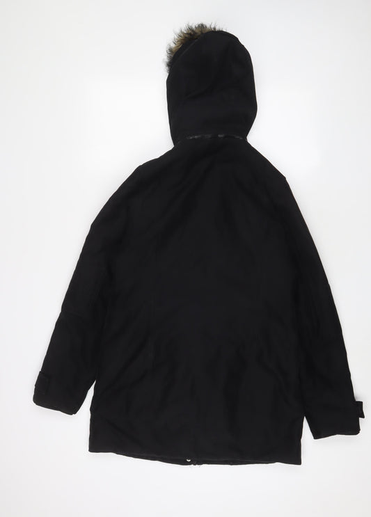 Womens UK Size 8 Etam Black Parka Coat