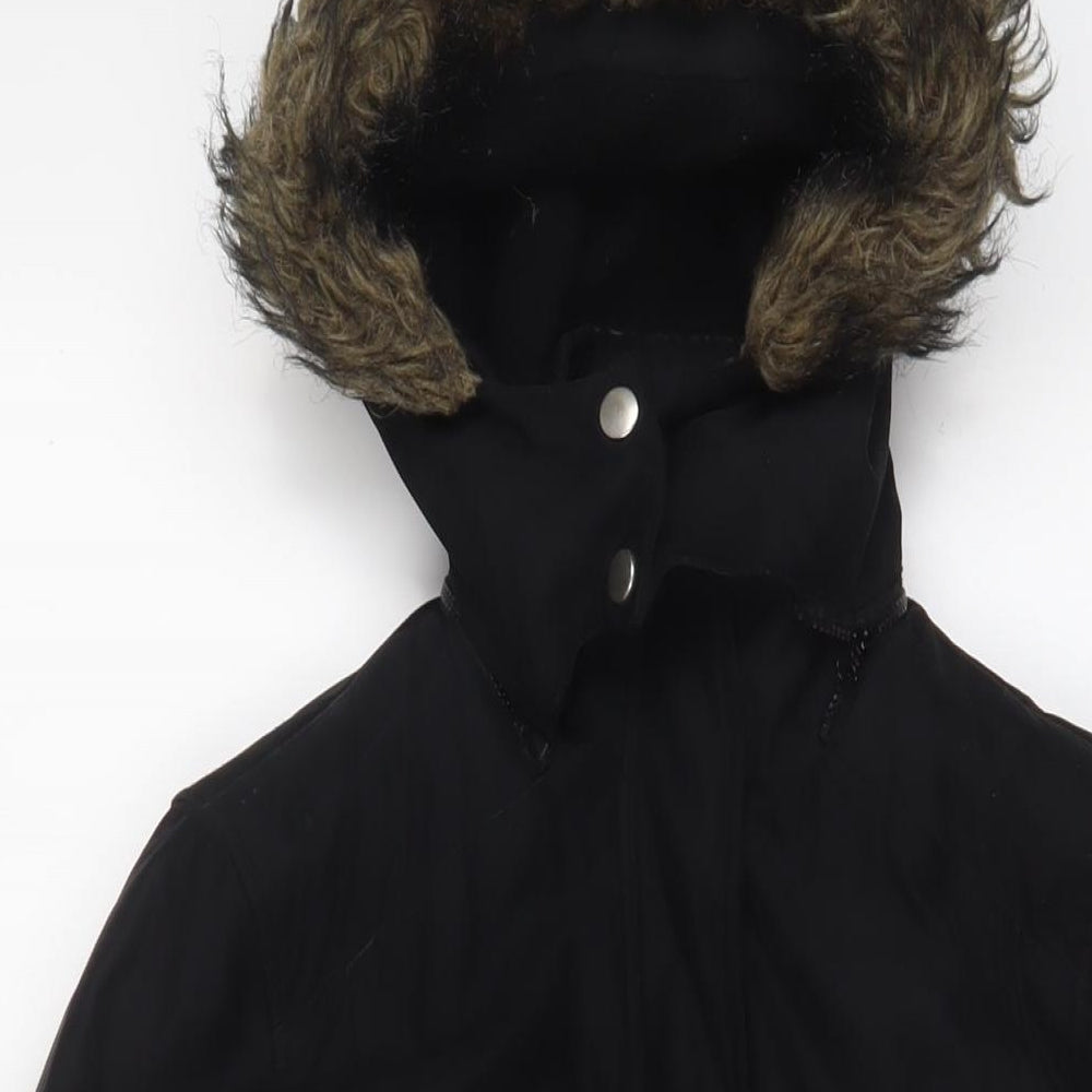 Womens UK Size 8 Etam Black Parka Coat