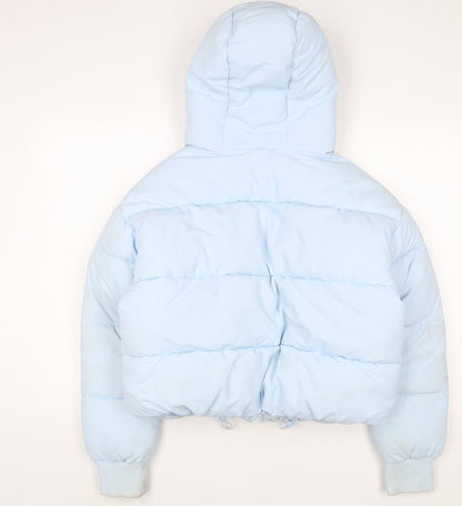 Womens UK Size S Monki Blue Puffer Jacket