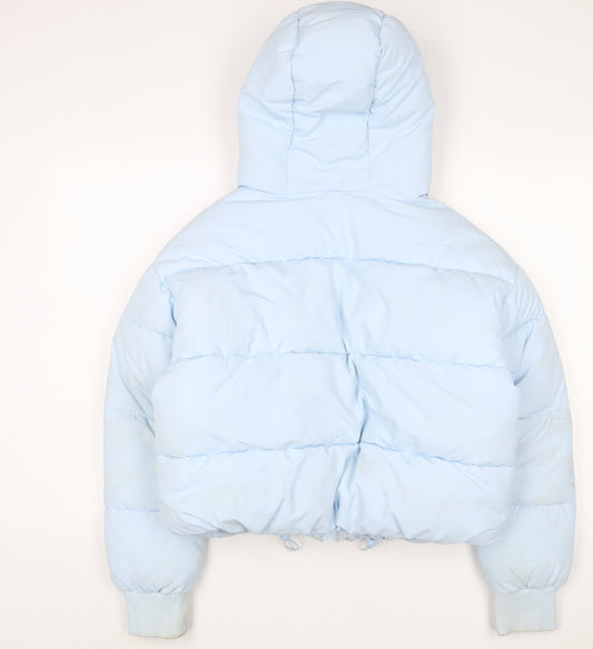 Womens UK Size S Monki Blue Puffer Jacket