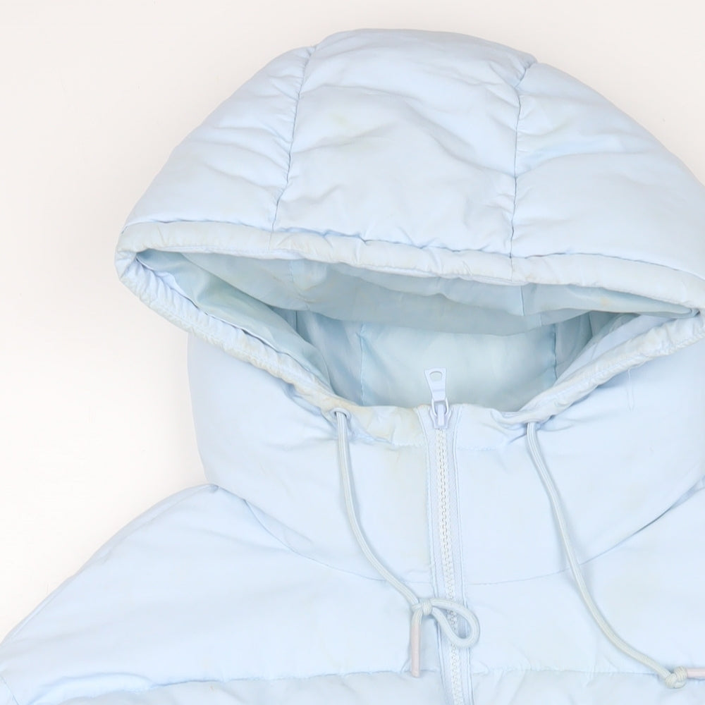 Womens UK Size S Monki Blue Puffer Jacket