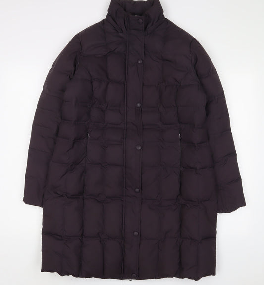 Per Una Womens Purple Quilted Coat Size M Zip
