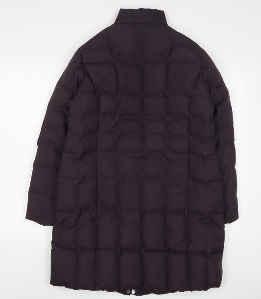 Per Una Womens Purple Quilted Coat Size M Zip