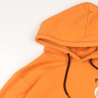 Bershka Womens Orange Cotton Pullover Hoodie Size S Pullover - Full moon