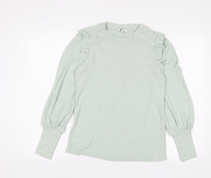 NEXT Womens Green Viscose Basic T-Shirt Size 10 Crew Neck