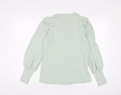 NEXT Womens Green Viscose Basic T-Shirt Size 10 Crew Neck