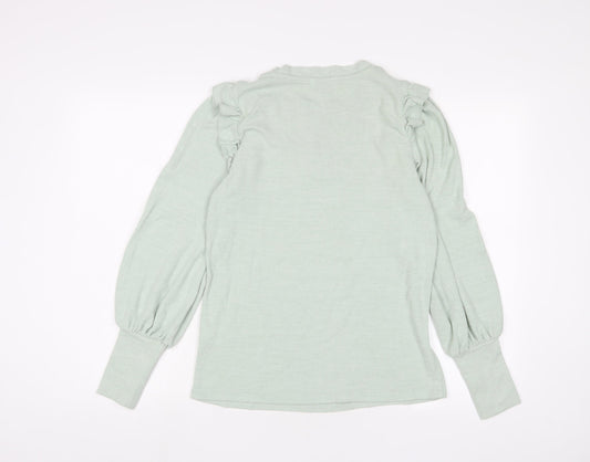 NEXT Womens Green Viscose Basic T-Shirt Size 10 Crew Neck