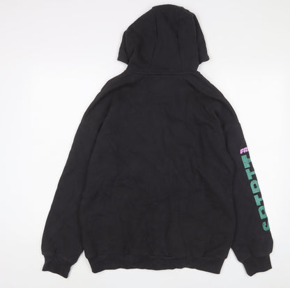 Marks and Spencer Boys Black Cotton Full Zip Hoodie Size 13-14 Years Zip - Free Spirit