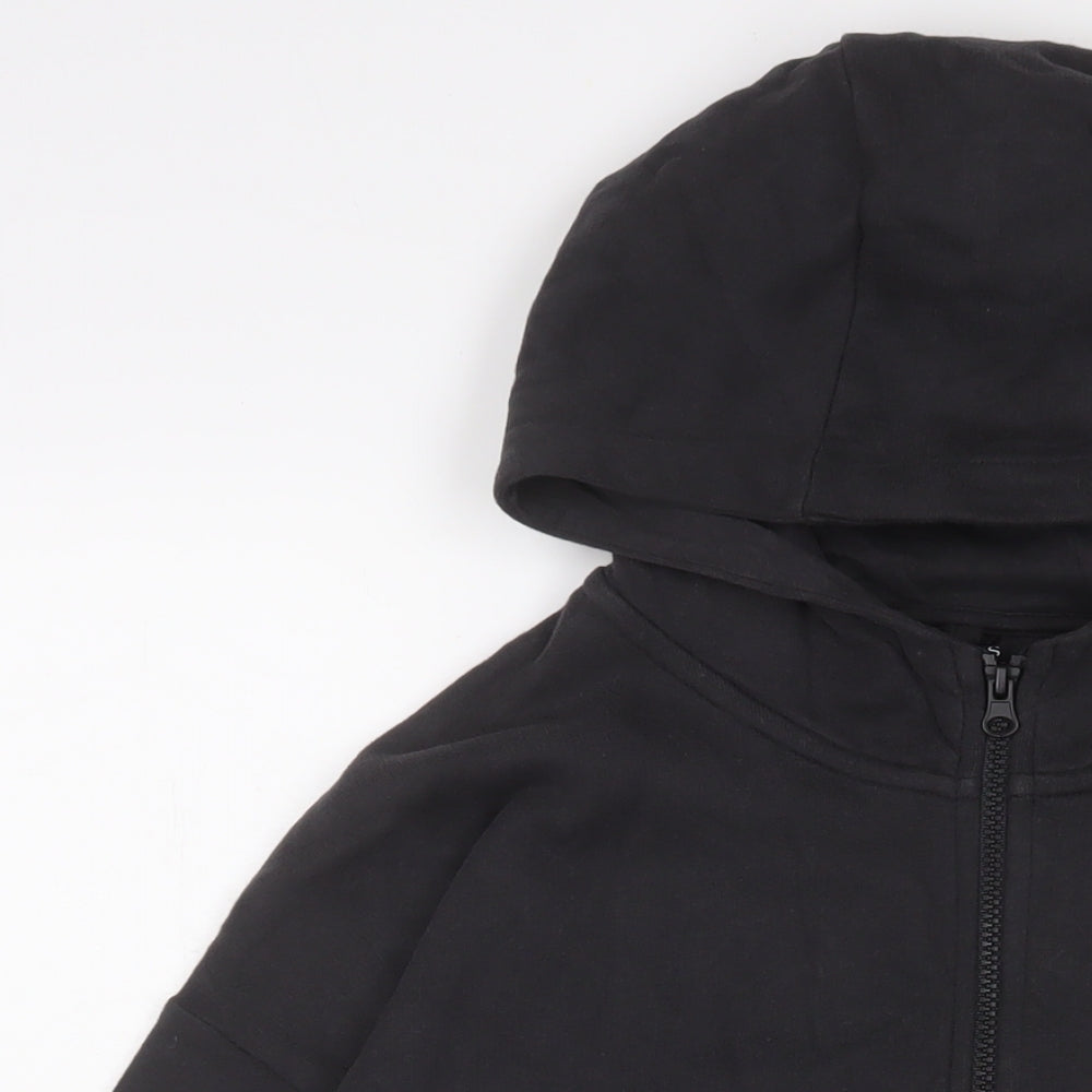 Marks and Spencer Boys Black Cotton Full Zip Hoodie Size 13-14 Years Zip - Free Spirit