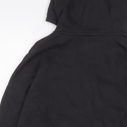 Marks and Spencer Boys Black Cotton Full Zip Hoodie Size 13-14 Years Zip - Free Spirit