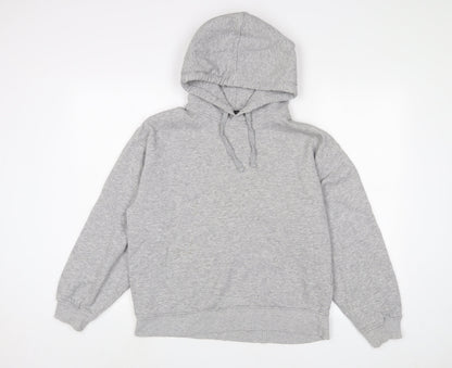 Zara Womens Grey Cotton Pullover Hoodie Size M Pullover