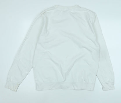 Audere Couture Womens White Polyester Pullover Sweatshirt Size L