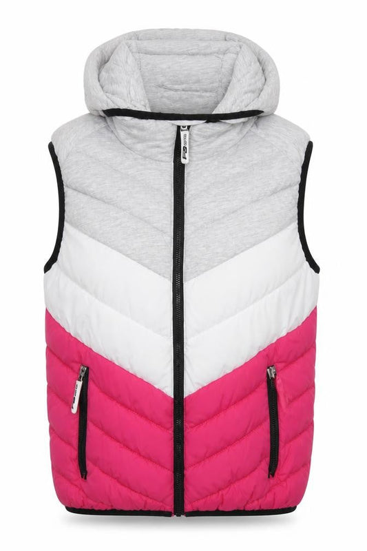 FB Sisters Womens Multicoloured Striped Gilet Waistcoat Size S Zip