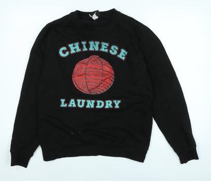 Chinese Laundry Womens Black Polyester Pullover Sweatshirt Size M