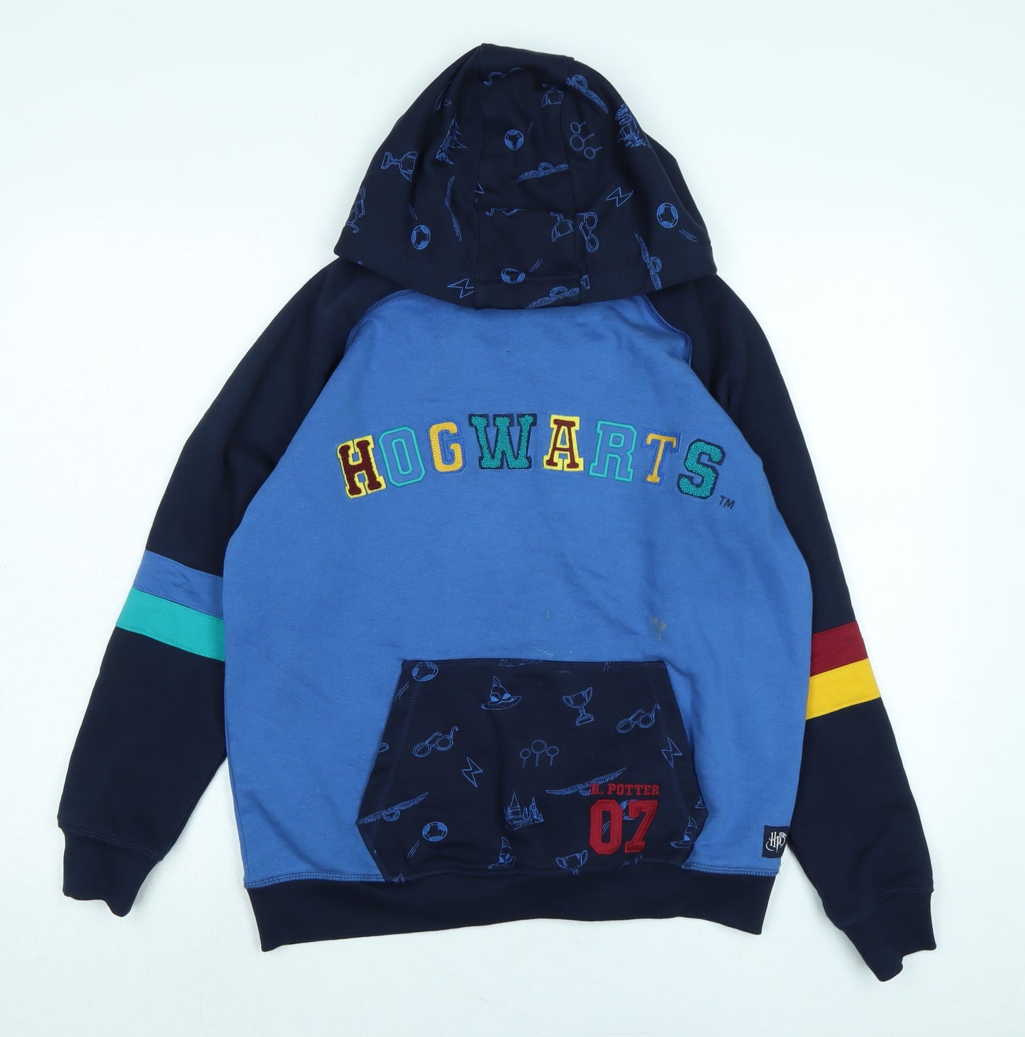 Marks and Spencer Boys Blue Polyester Pullover Hoodie Size 13-14 Years - Hogwarts- Harry Potter