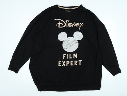 Womens UK Size L Disney Black Pullover Sweatshirt