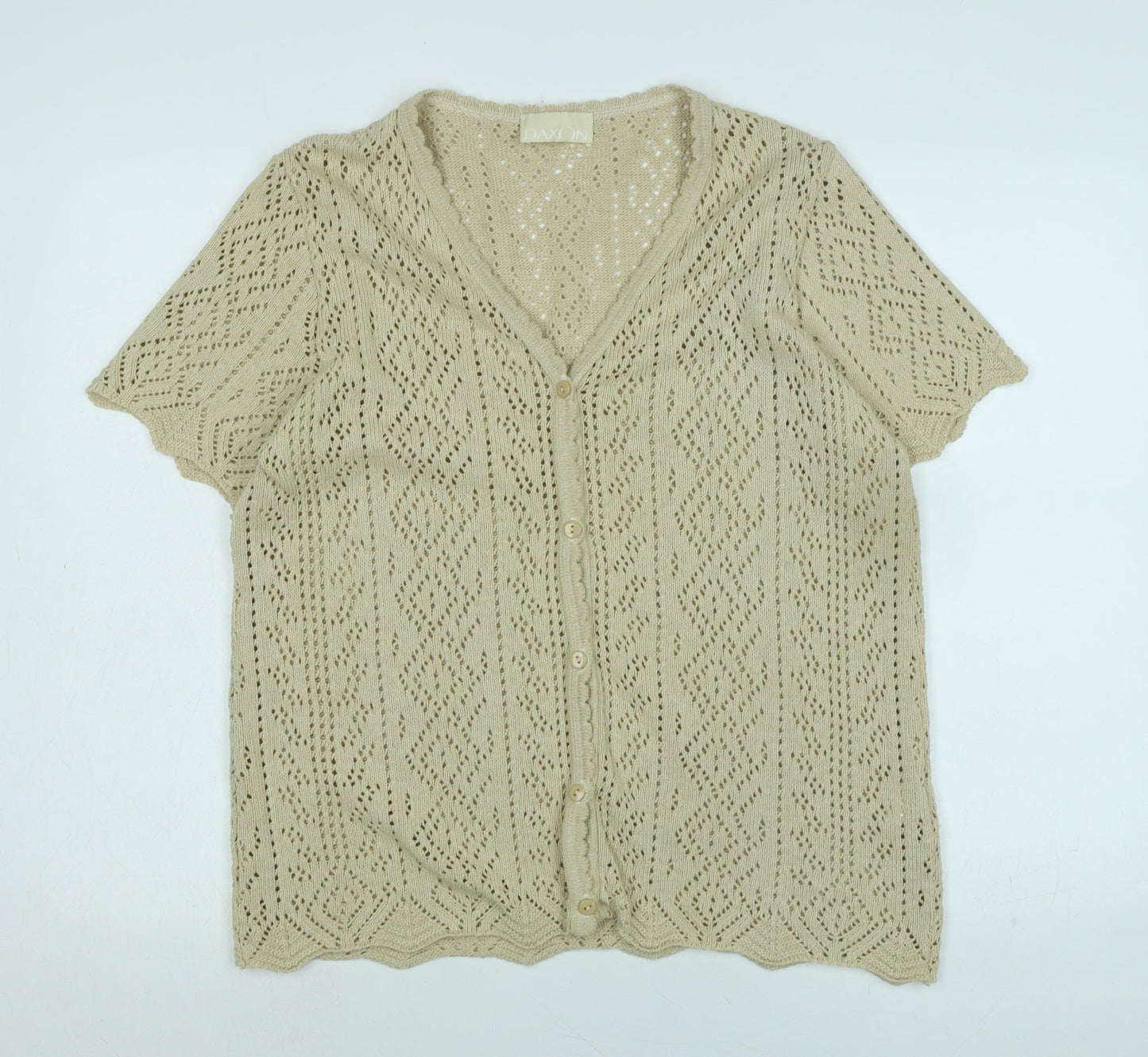Womens UK Size 14 Daxon Beige Cardigan Jumper