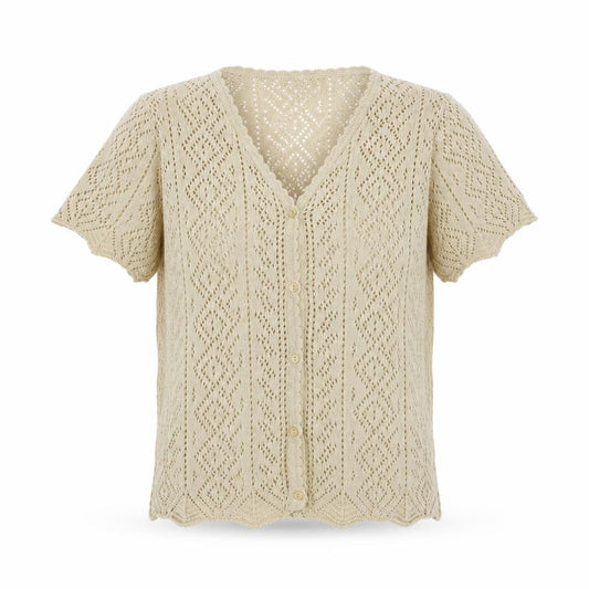 Womens UK Size 14 Daxon Beige Cardigan Jumper