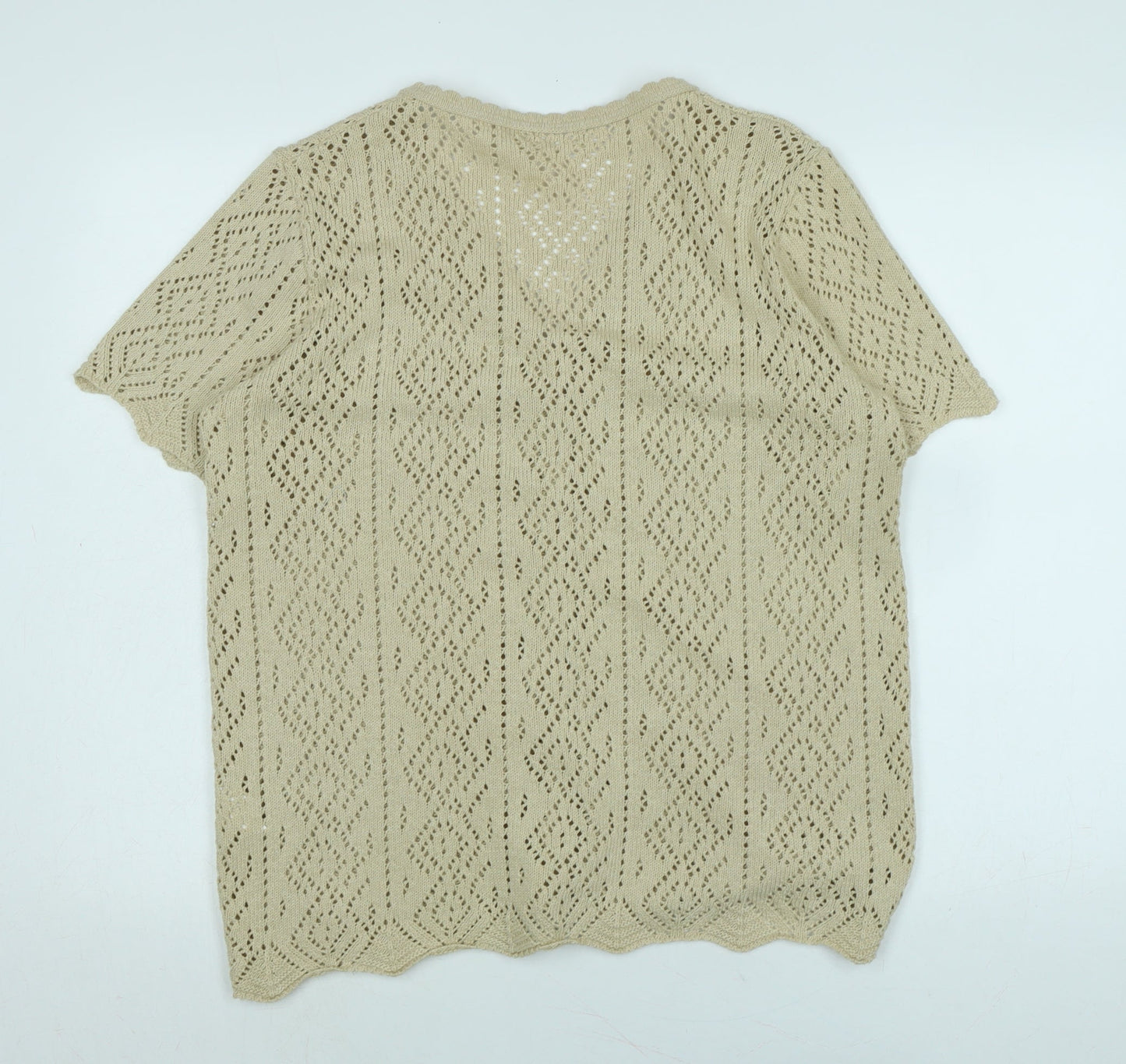 Womens UK Size 14 Daxon Beige Cardigan Jumper
