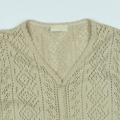 Womens UK Size 14 Daxon Beige Cardigan Jumper