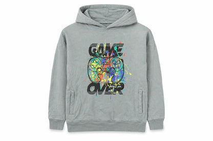 Next Boys Grey Polyester Pullover Hoodie Size 13-14 Years - Game Over