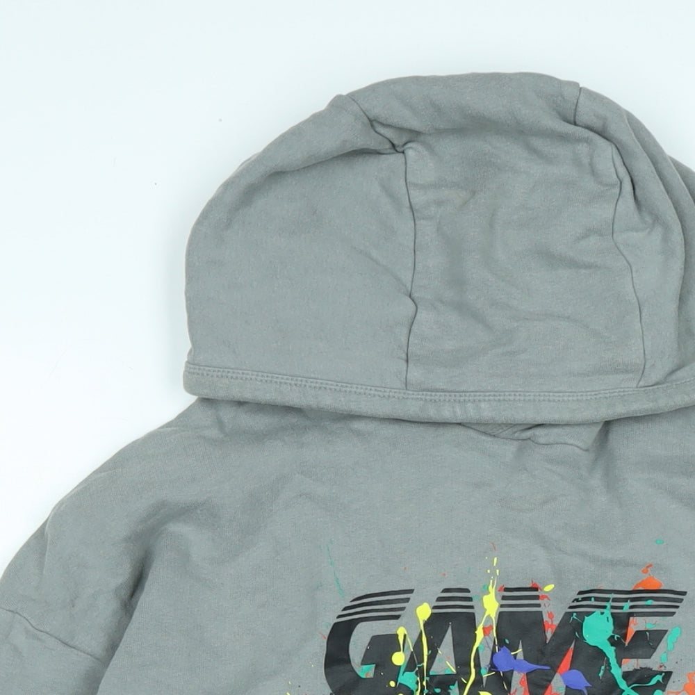 NEXT Boys Grey Polyester Pullover Hoodie Size 13-14 Years - Game Over