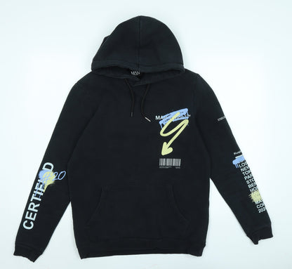 Mens UK Size XS boohoo man Black Pullover Hoodie
