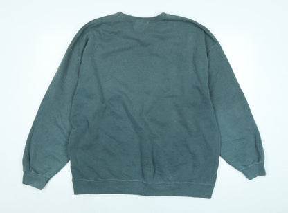 Topman Mens Green Polyester Pullover Sweatshirt Size M