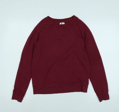 Divided Womens Red Cotton Pullover Sweatshirt Size S