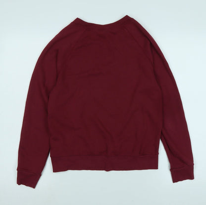 Divided Womens Red Cotton Pullover Sweatshirt Size S