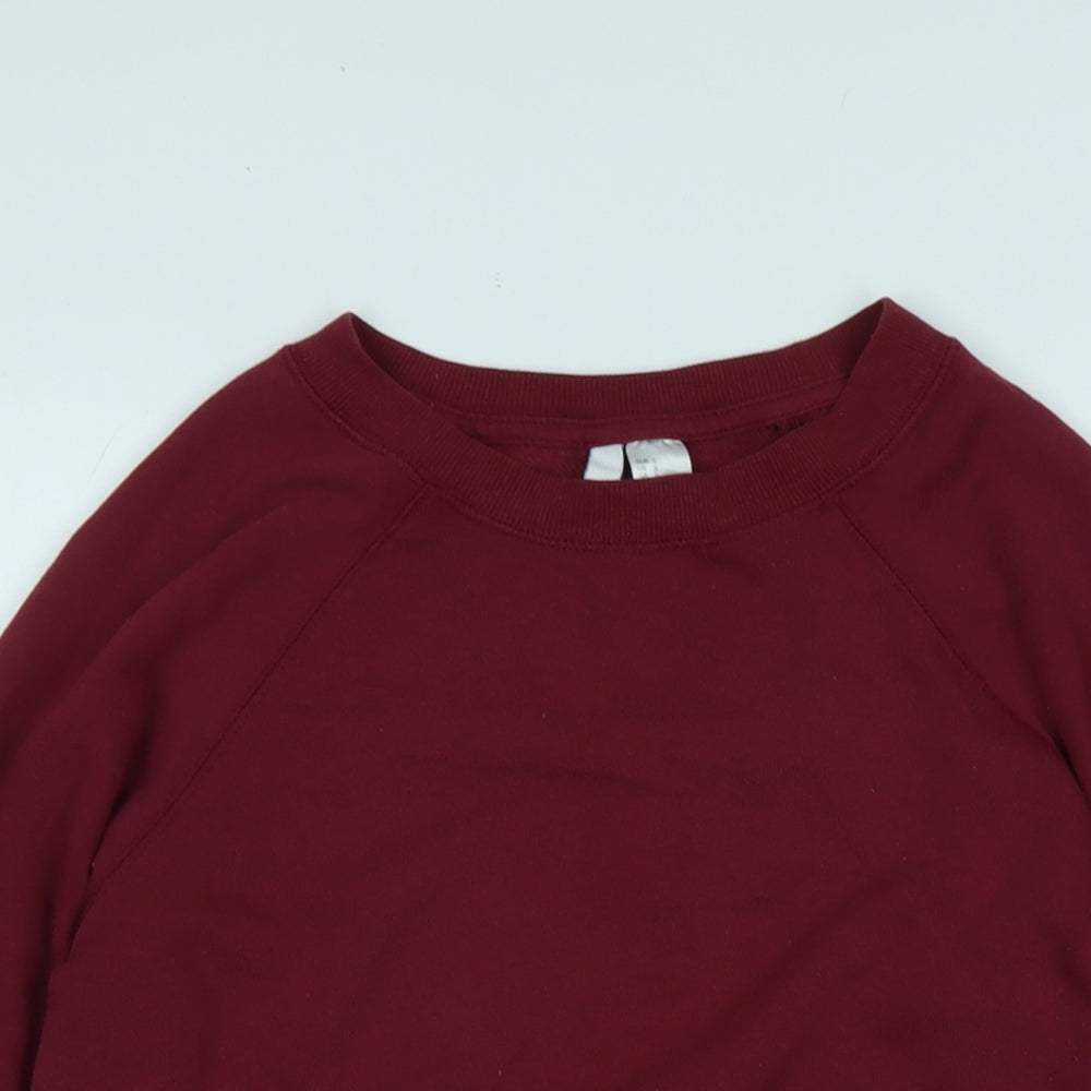 Divided Womens Red Cotton Pullover Sweatshirt Size S