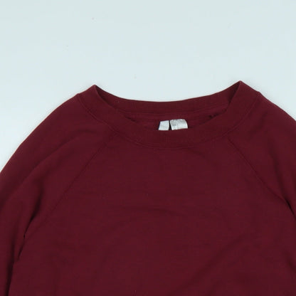 Divided Womens Red Cotton Pullover Sweatshirt Size S