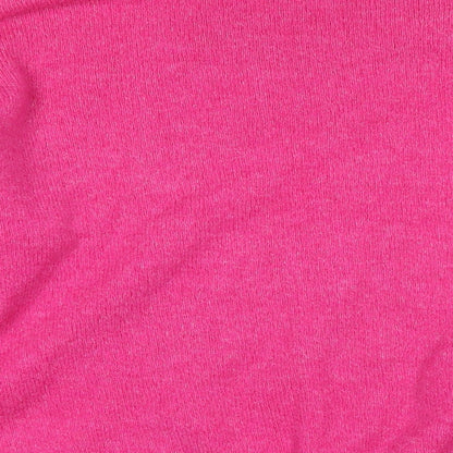La radoute Womens Pink Mock Neck Acrylic Pullover Jumper Size XL
