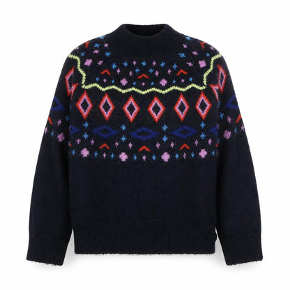 Marks & Spencer Womens Blue Mock Neck Polyester Pullover Jumper Size L