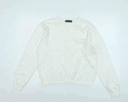 Womens UK Size M Marks and Spencer Ivory Pullover Jumper